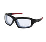 Sport Wrap Sunglasses, Black Frame, Silver Mirror Lens