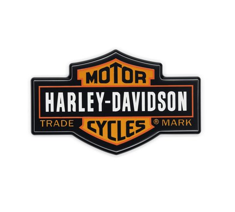 Harley-Davidson® Aufkleber Emblem Schriftzug chrom/schwarz 15,4x2