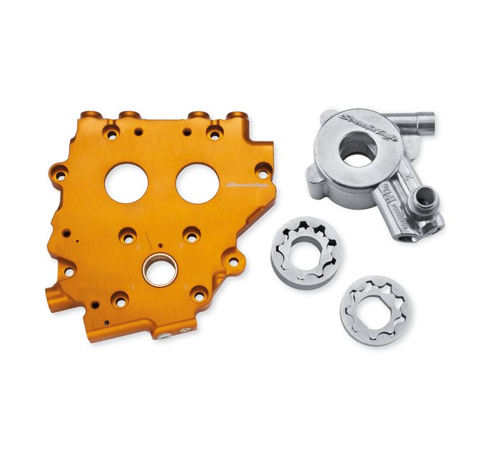 Screamin' Eagle Billet Cam Support Plate with High Volume Oil Pump 1