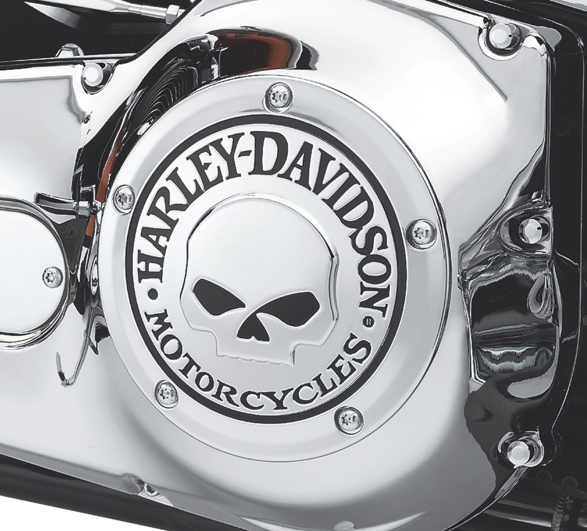 Chrome see through Derby Cover For Harley street glide flhx timing cover Electra Glide softail dyna street bob FXDB 07-15