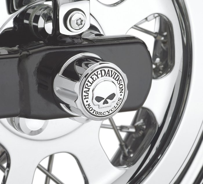 Harley-Davidson Chrome Valve Cap Covers With Willy G Skull 