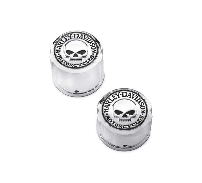 Willie G Skull Rear Axle Nut Covers For Harley Davidson FLST FXST Softail Dyna FXDB FXD 2008 Chrome 