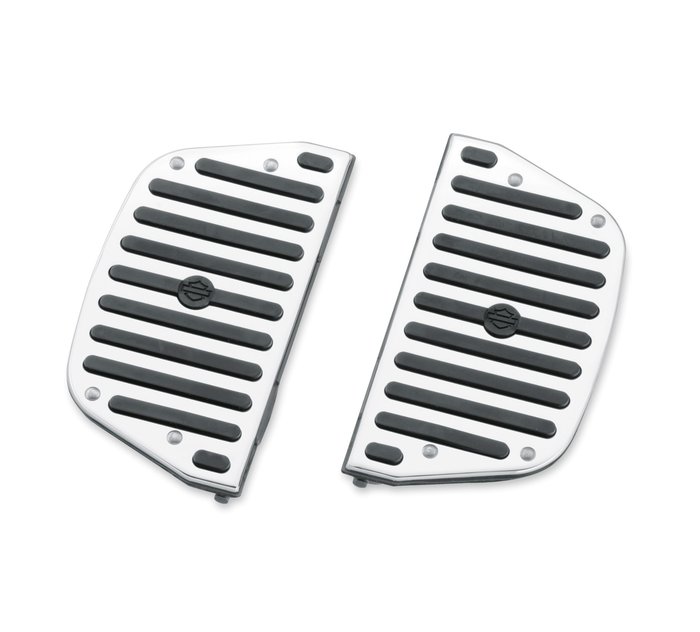Chrome and Rubber Passenger Footboard Inserts - Traditional Shape 1