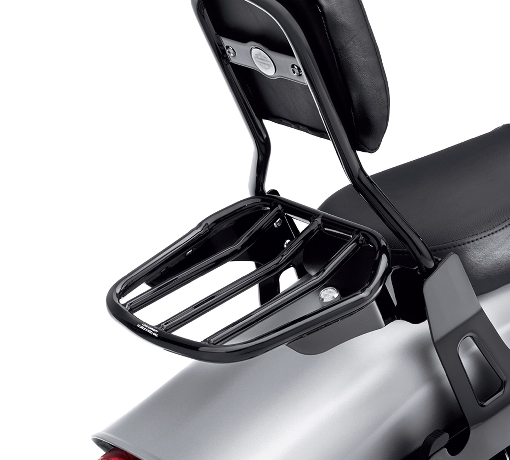 Custom Tapered Sport Luggage Rack Gloss Black HarleyDavidson HU