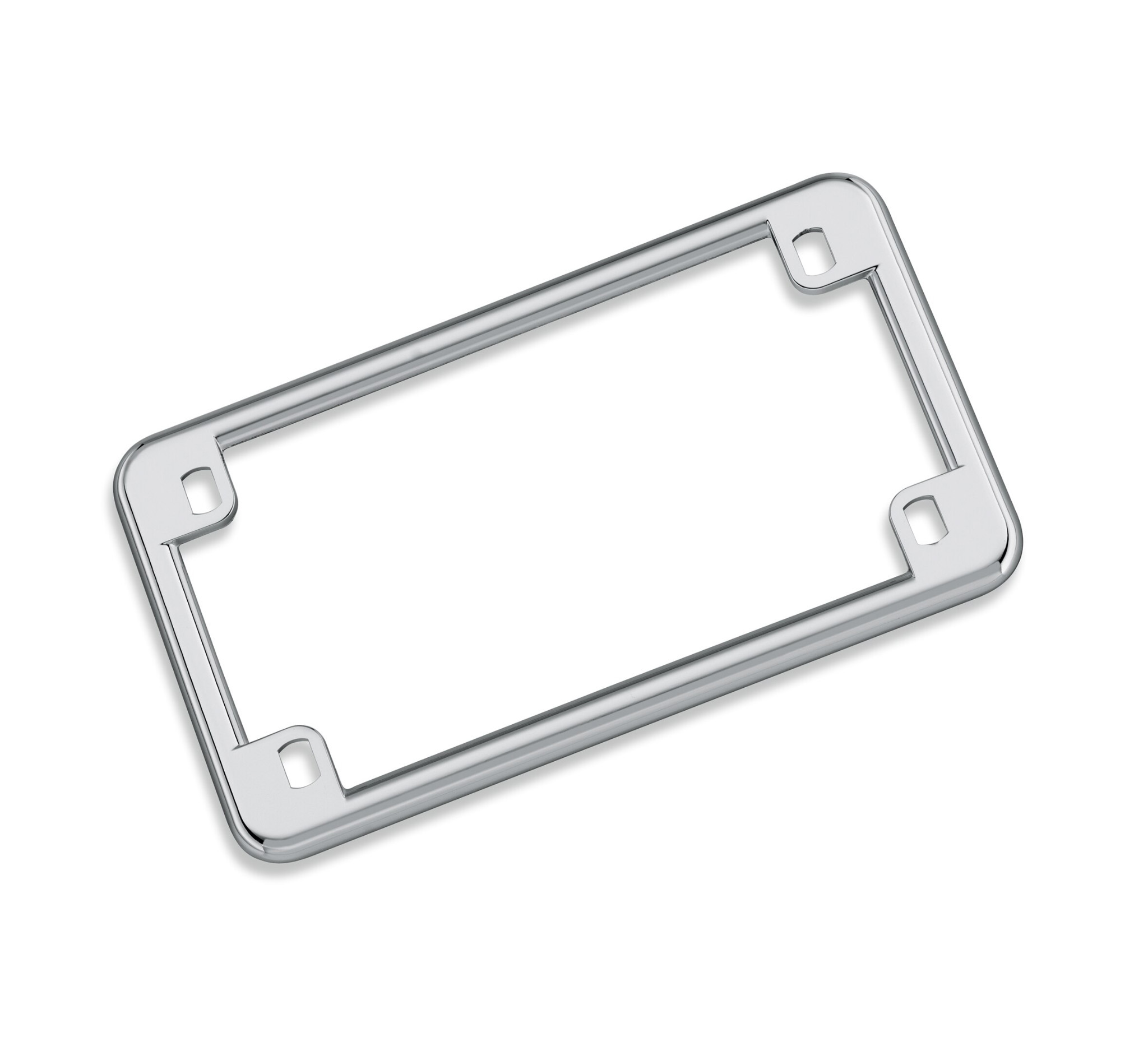 Show Chrome Stainless Steel 4" x 7" Motorcycle License Plate Frame FREE CAPS