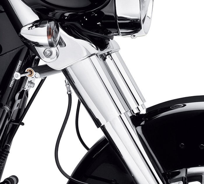 Tuning_Store Drag Chrome Smooth Plus 2 Fork Boots 8.5 Upper Slider Covers 1984-2013 Harley The Best Accessories for Tuning and Upgrading Your Iron Horse 