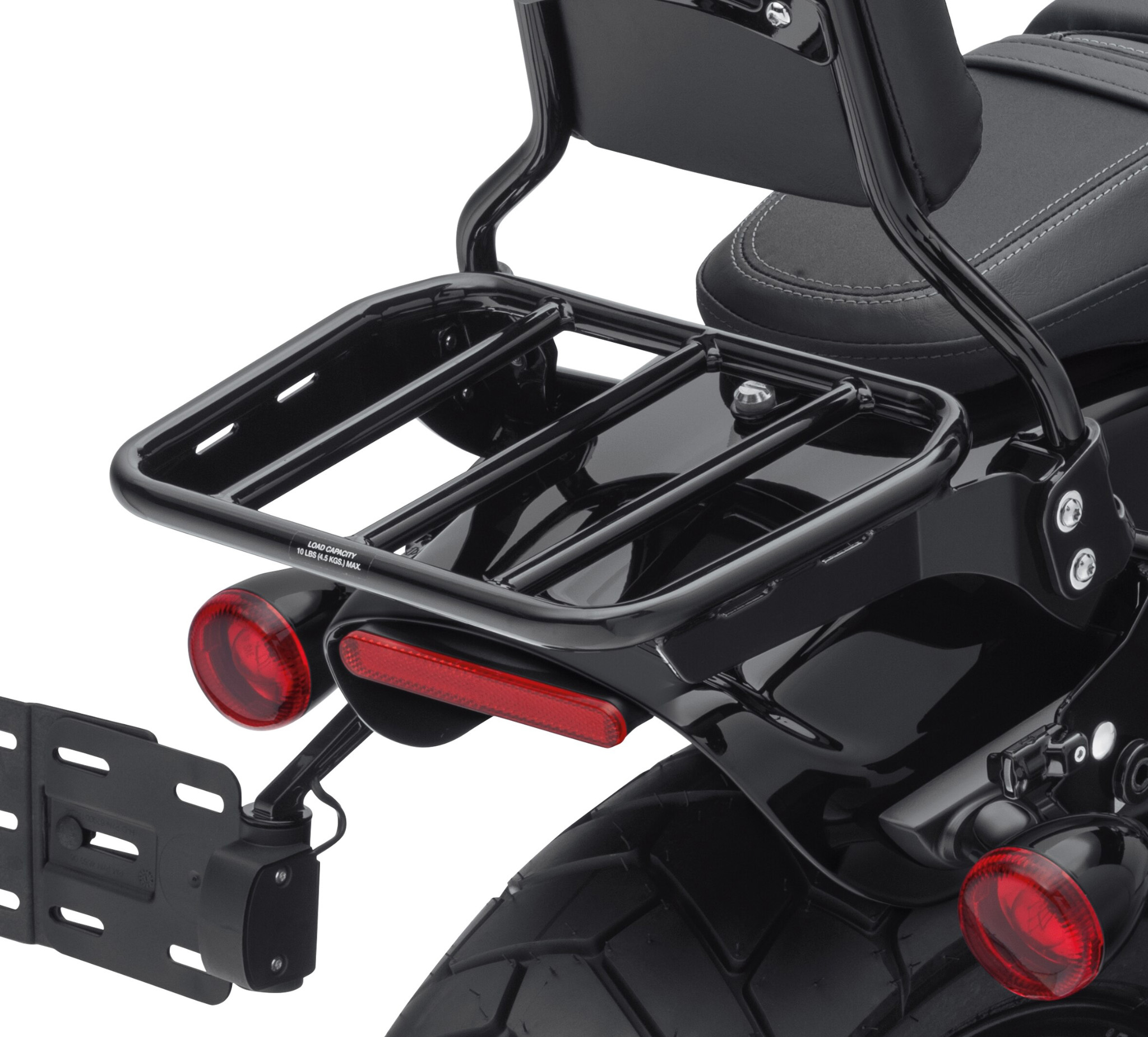 Sport Bagagerek voor HoldFast Sissy Bar-staanders - Hoogglans zwart