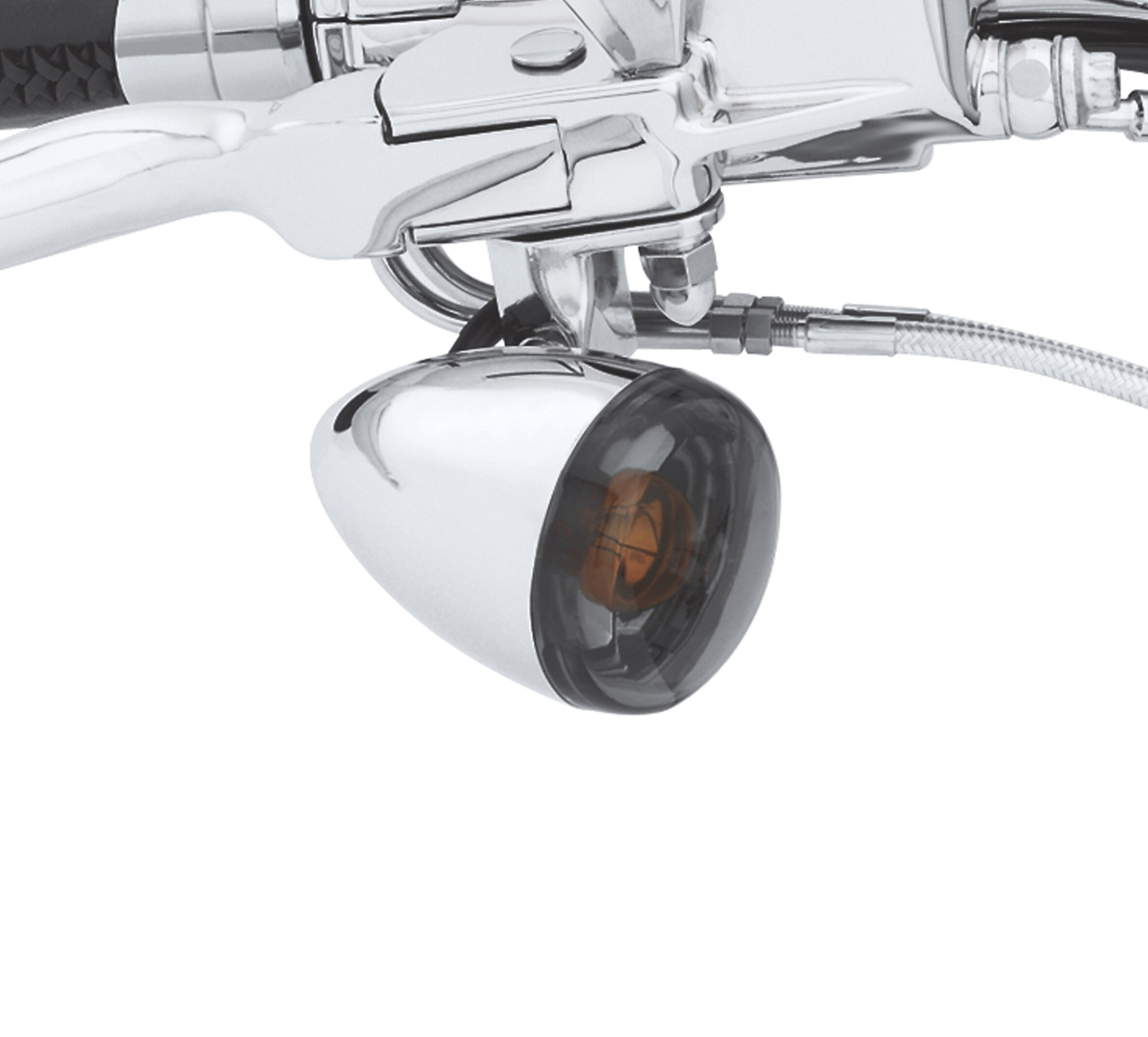 Smoke Turn Signal Lens w/ Amber Bulbs For Harley Davidson Sportster Softail Dyna