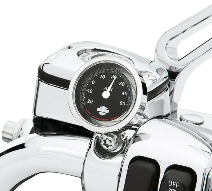 Black Duokon Handlebar Thermometer 22-25mm Waterproof Motorcycle Handlebar Mount Temp Thermometer Accessories