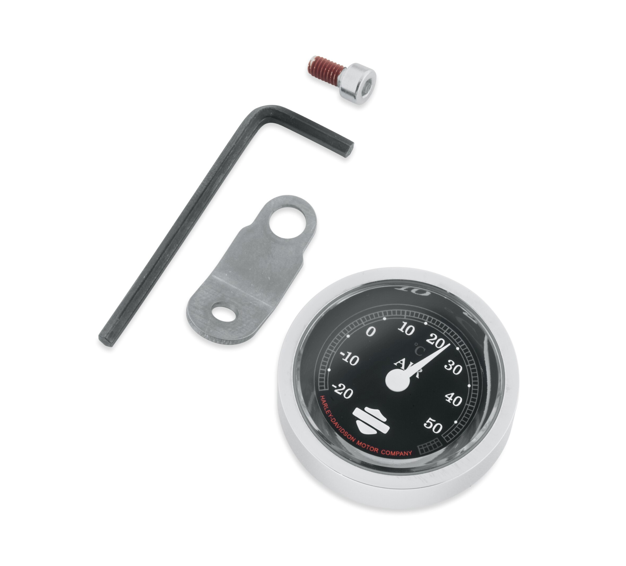 Black Duokon Handlebar Thermometer 22-25mm Waterproof Motorcycle Handlebar Mount Temp Thermometer Accessories