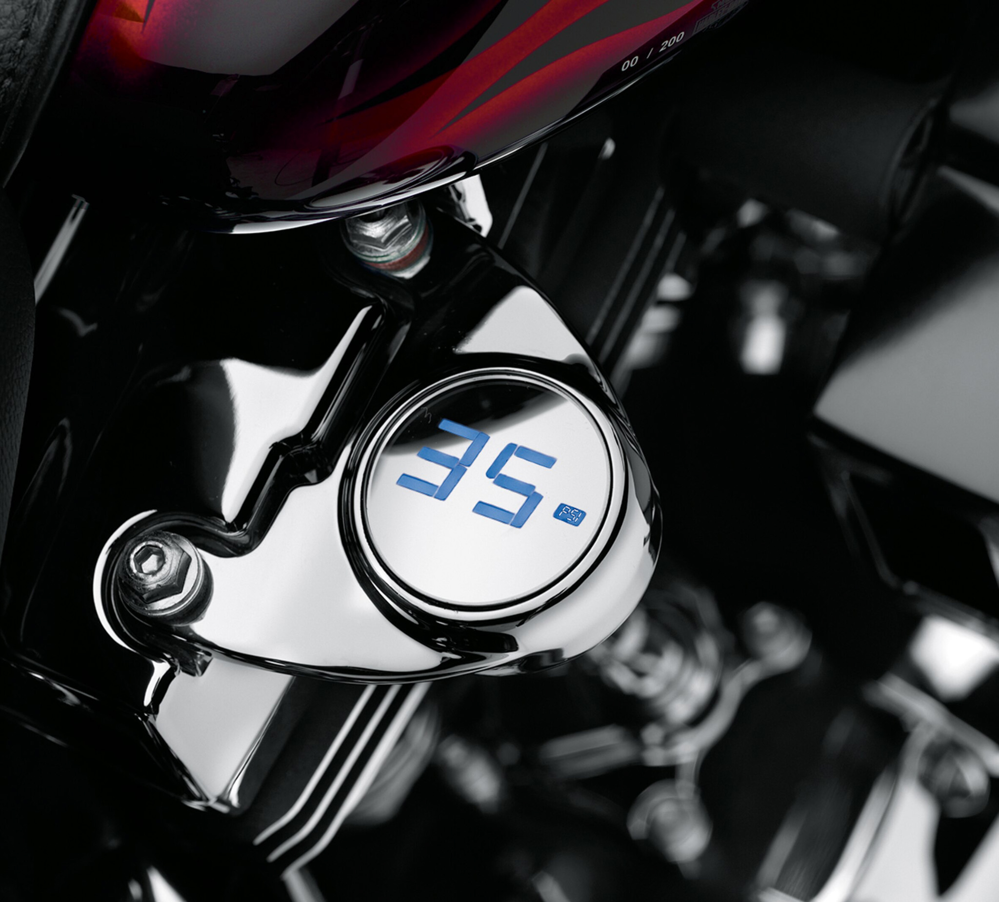 Chrome Digital Oil Pressure Gauge