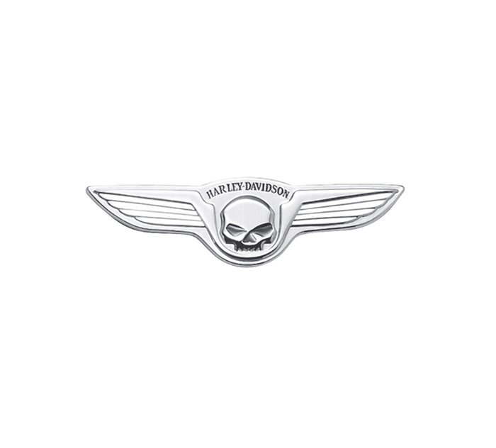 Skull with Wings Chrome Medallion 1