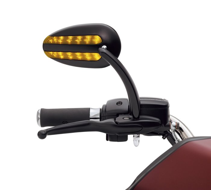 Black Square Side Rearview Mirror Motorcycle 12 LED Turn Signal Light Indicator 