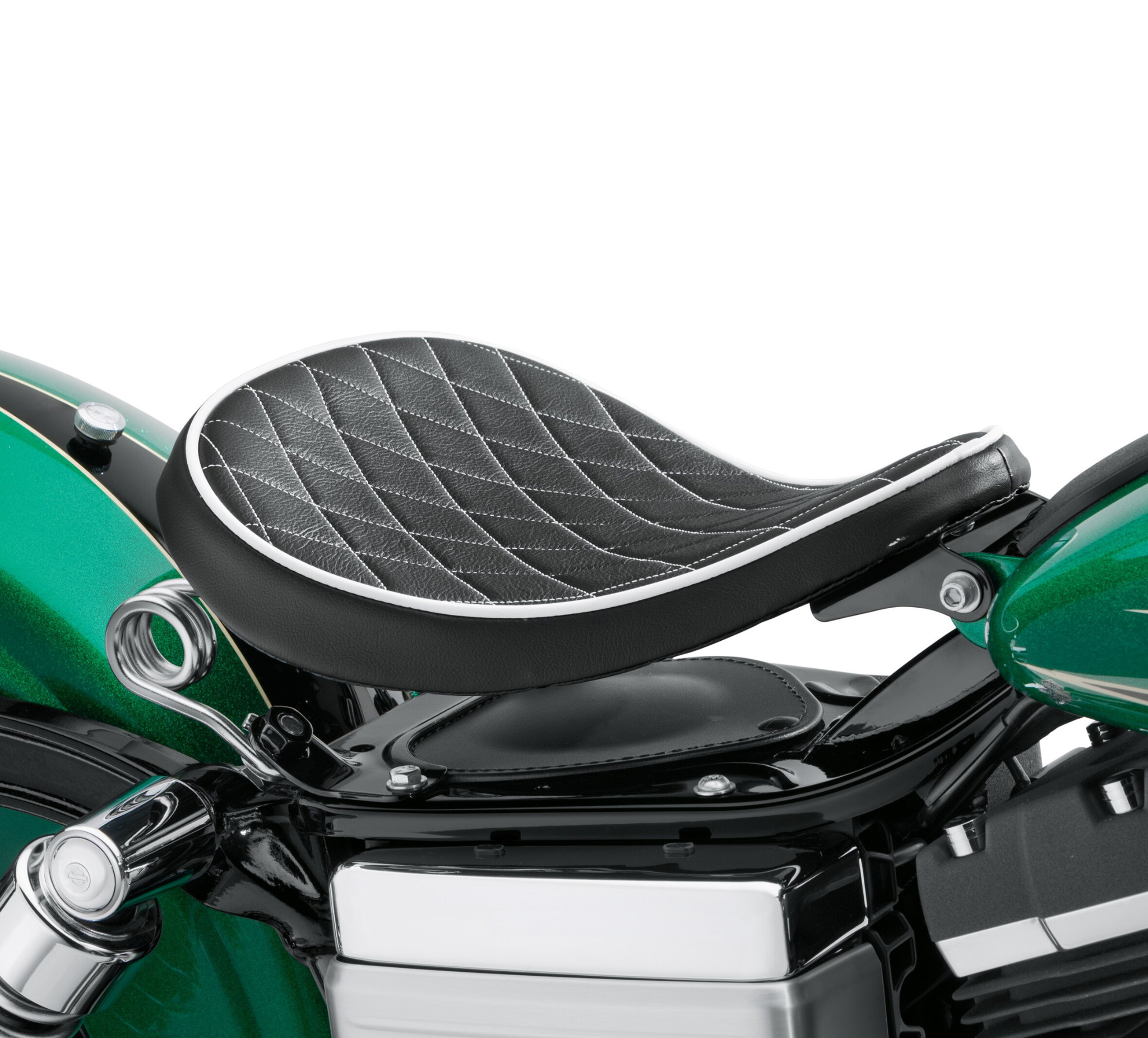 Black Diamond Solo Driver Stitch Seat for Harley Bobber Chopper Custom