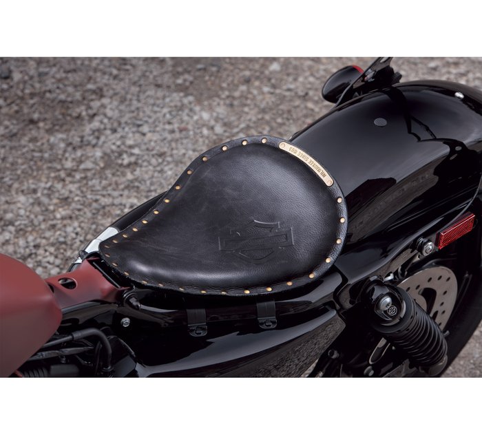 Sport Solo Saddle Leather Oldstyle Black-Brown Bobber Seat Harley Davidson New 