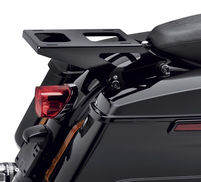 XFMT Black Detachable Tour Pak Pack Two Up Luggage Rack Mounting Compatible with Harley Davidson FLHT FLHX FLTR Electra Road Glide Touring Models 1997-2008