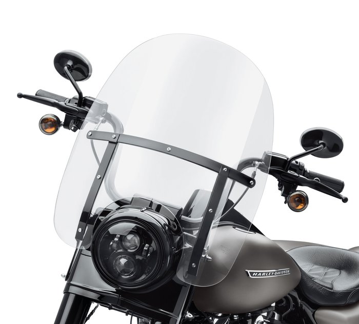 XFMT 20 Clear Detachable Quick Release Windshield W/Black Brackets For Harley Road King 1994-2020 