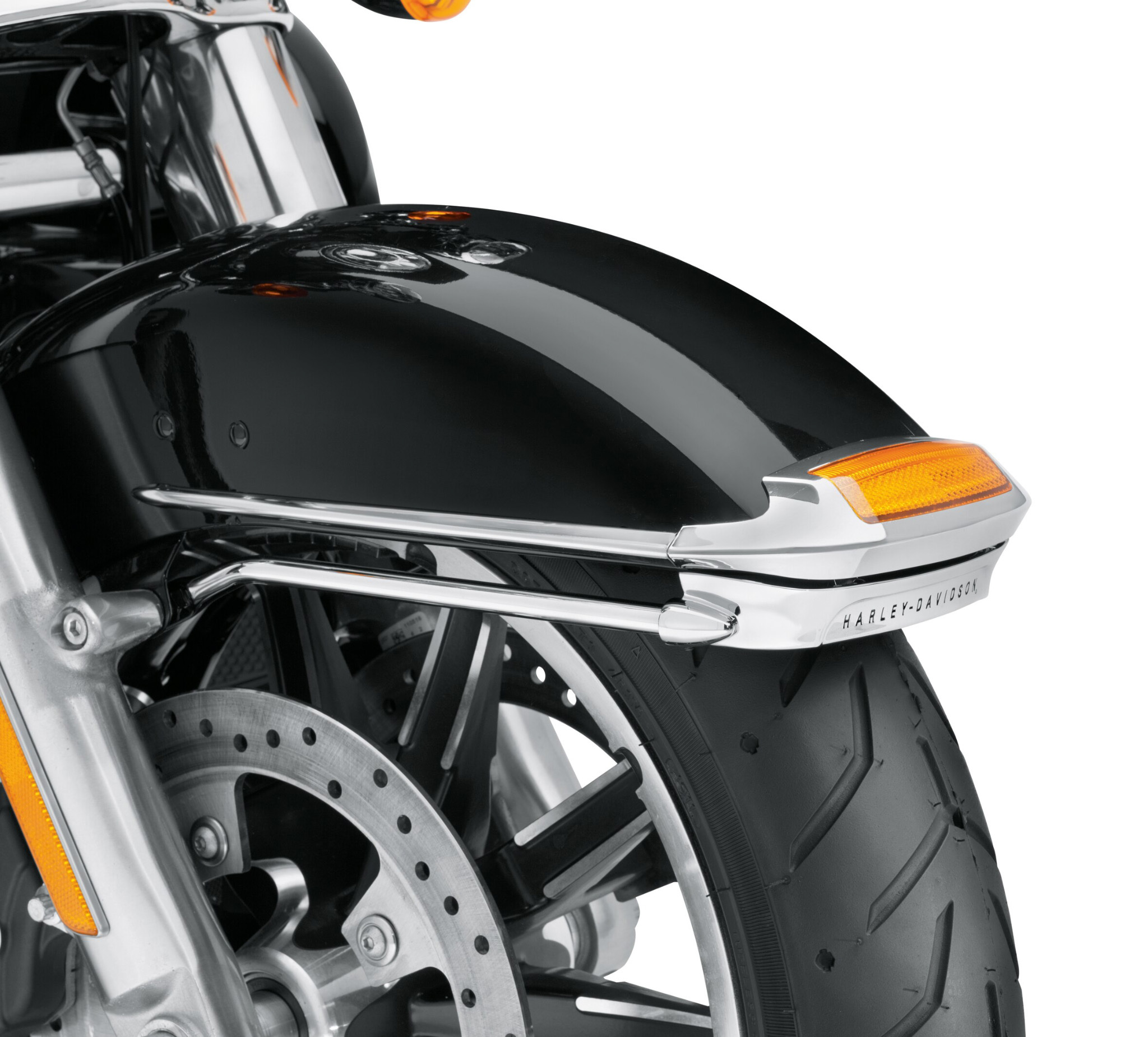 Chrome Fender Rails for Harley Front Fender Trim on Heritage Road King