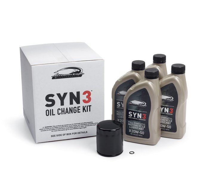4 Qt. SYN3 Full Synthetic Motorcycle Lubricant Oil Change Kit – Black Filter 1