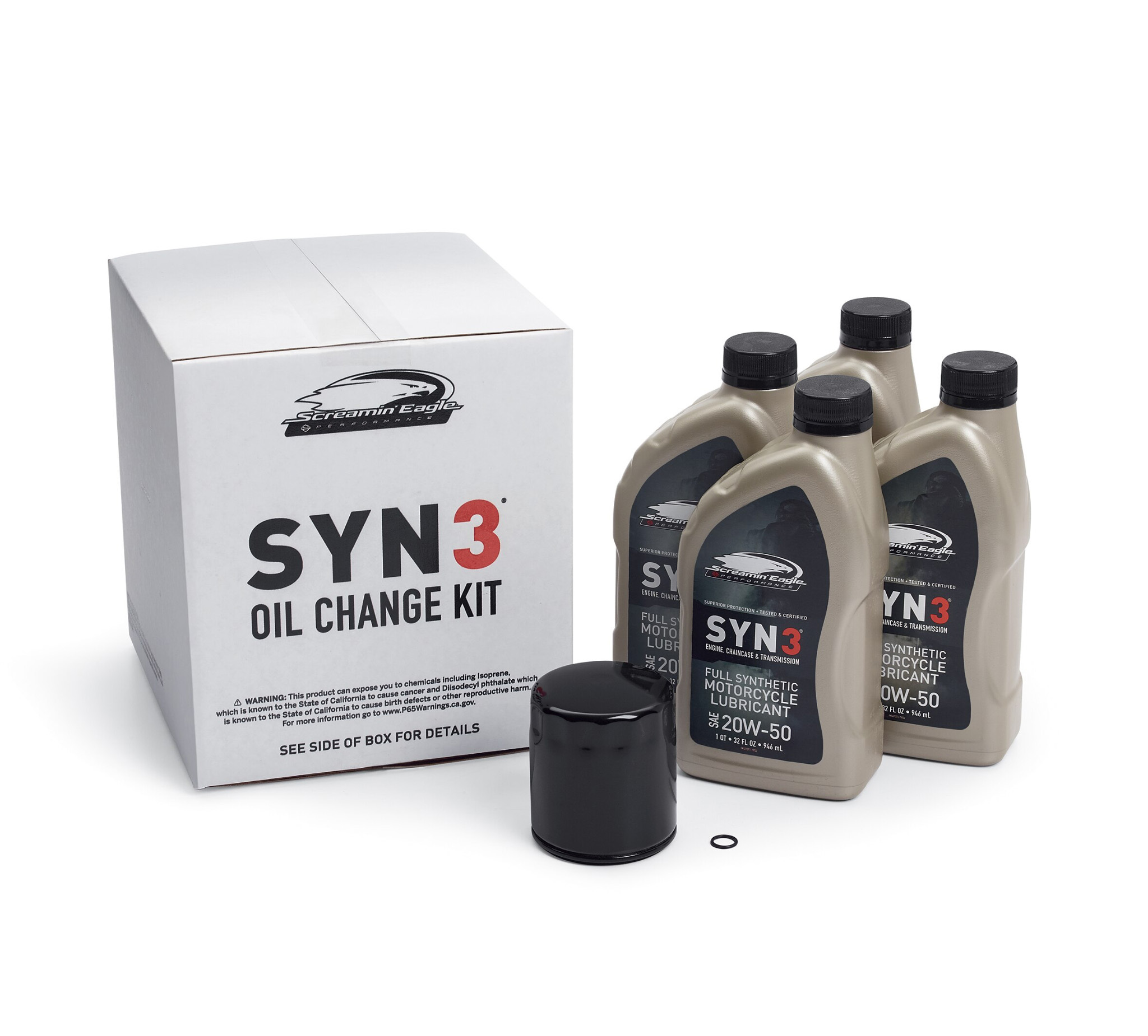 4 Qt Syn3 Full Synthetic Motorcycle Lubricant Oil Change Kit Black Filter 62600083 Harley Davidson Usa