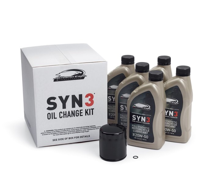 5 Qt. SYN3 Full Synthetic Motorcycle Lubricant Oil Change Kit – Black Filter 1