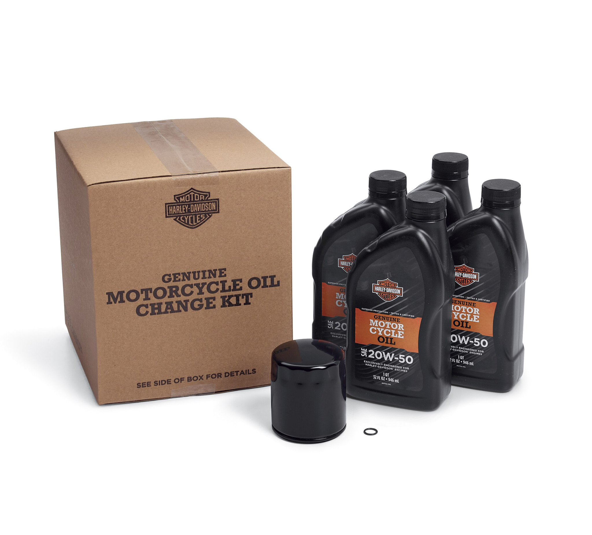 4 Qt. H-D 360 Motorcycle Oil Change Kit – Black Filter