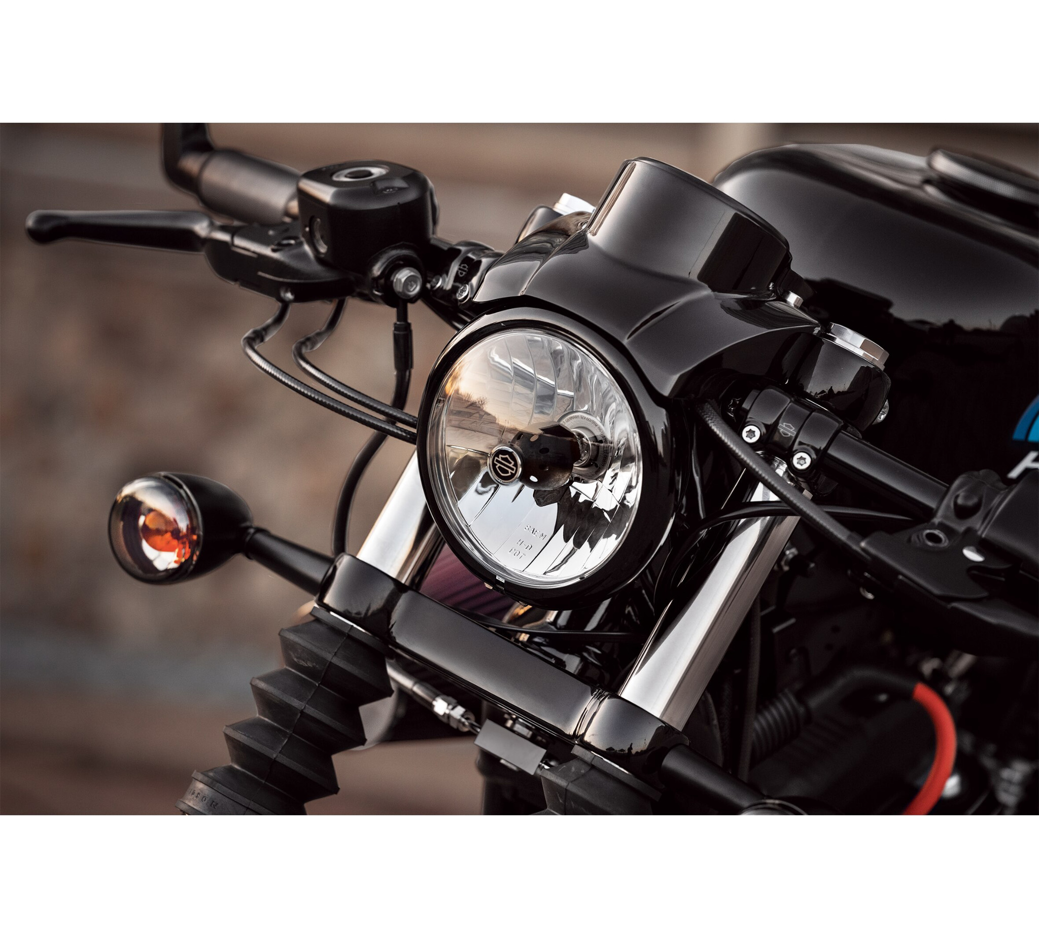 Black Oval Style Headlamp fits Harley-Davidson