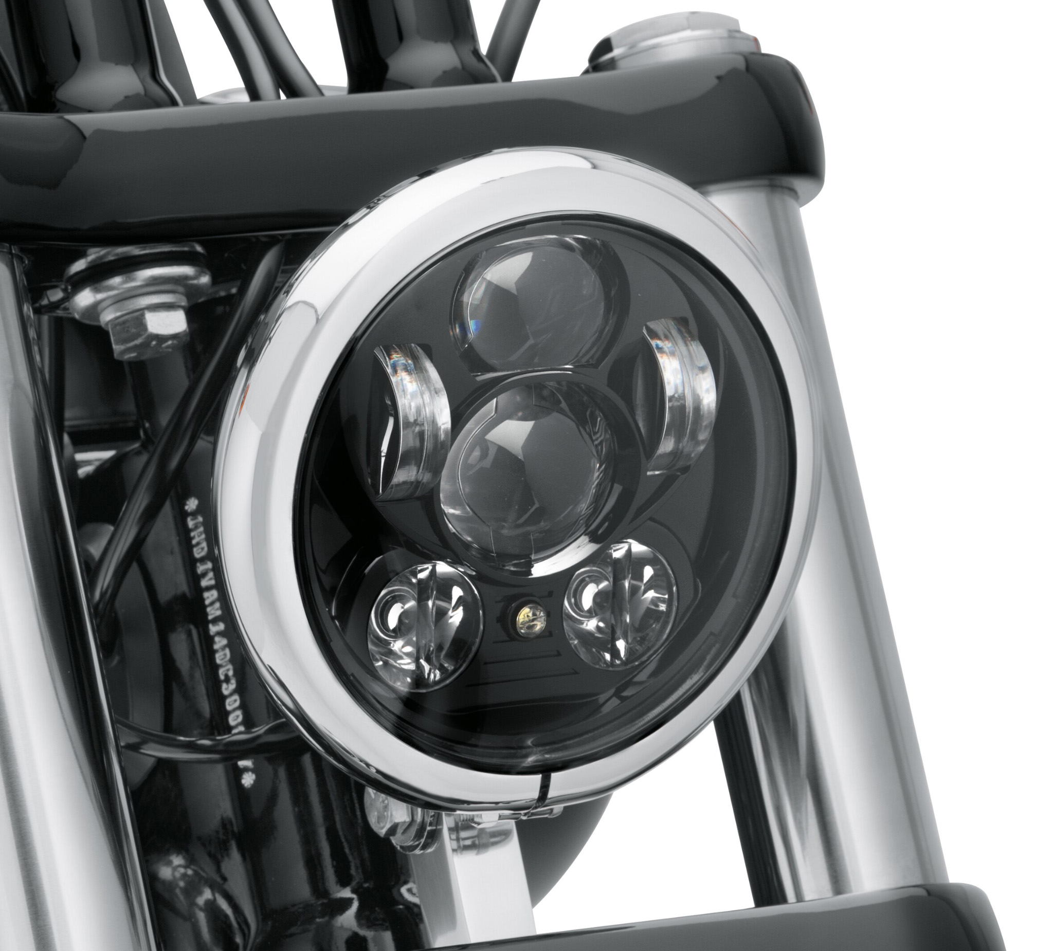 Motorbike Headlight Insert Projector 5.75" Black LED Daytime Running Lights 