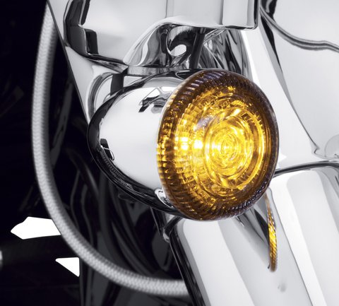 Achetez votre Modèle 97 Réflecteur anodisé noir Scheinwerfer 4 LED pour  Harley Davidson ou moto custom.