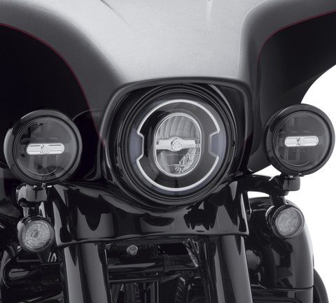 SKUNTUGUANG 7 Zoll Schwarz Daymaker LED Scheinwerfer + 2x 4-1/2  Nebelscheinwerfer Passing Lampen für Road King Motorrad (1 satz) :  : Auto et Moto