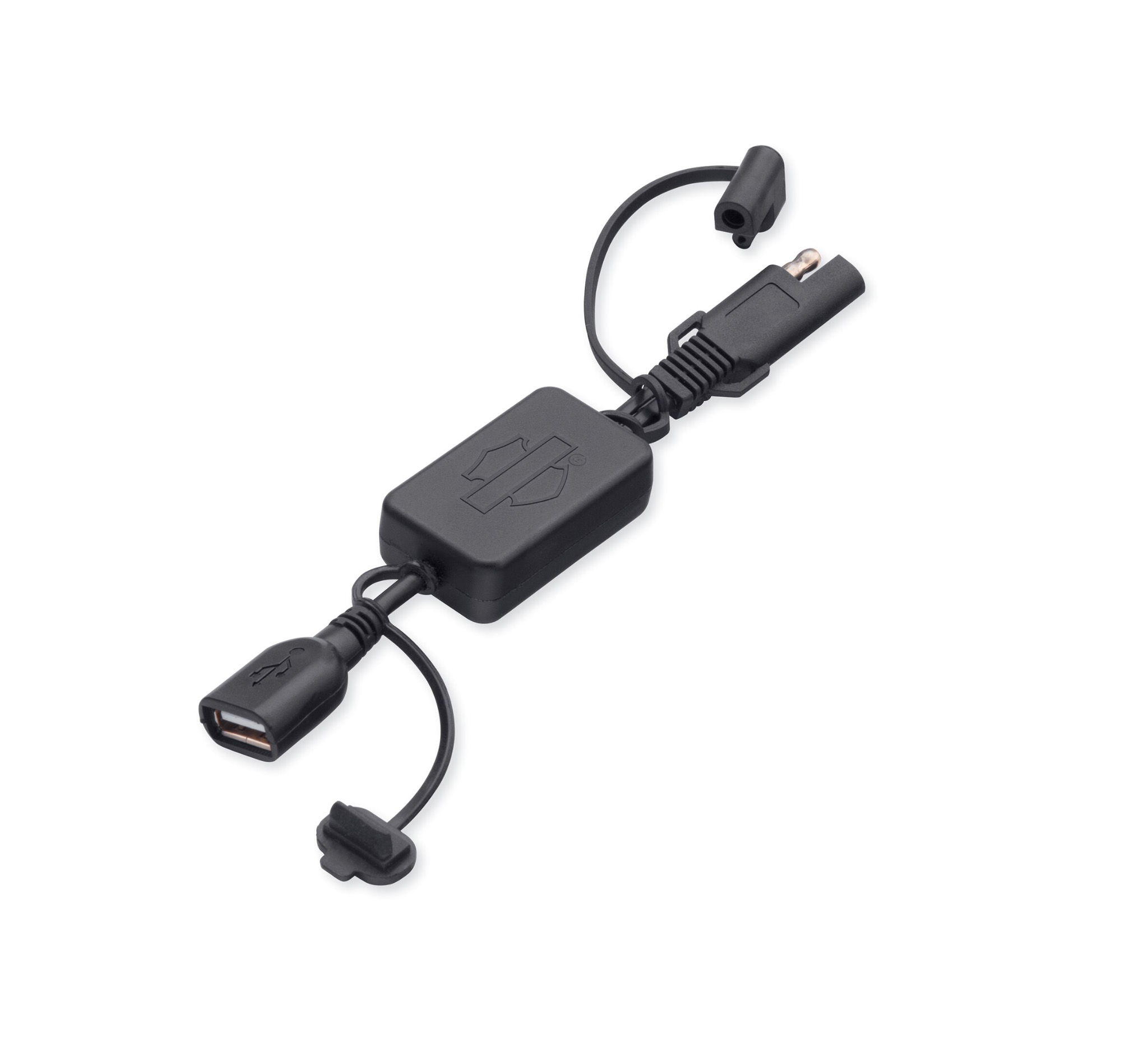 Black Cell Phone Holder USB Charger for Harley-Davidson Road King Softail Custom 