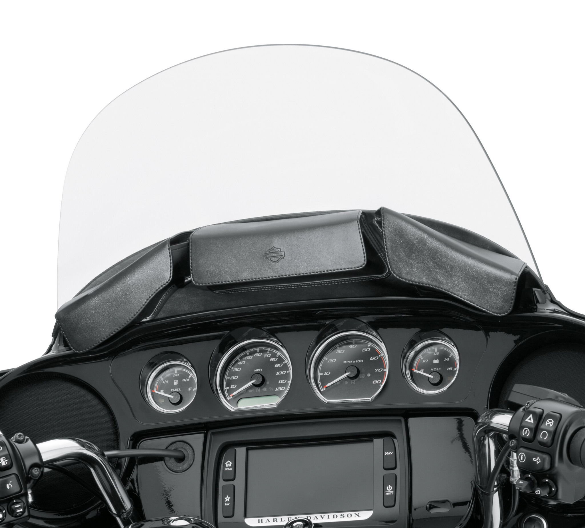 Benlari Black Faring Wndshield Bag 3 Pocket Batwing Pouch Compatible for Harley Davidson Touring Electra Street Glide Trike Ultra Limited 2014-2019 