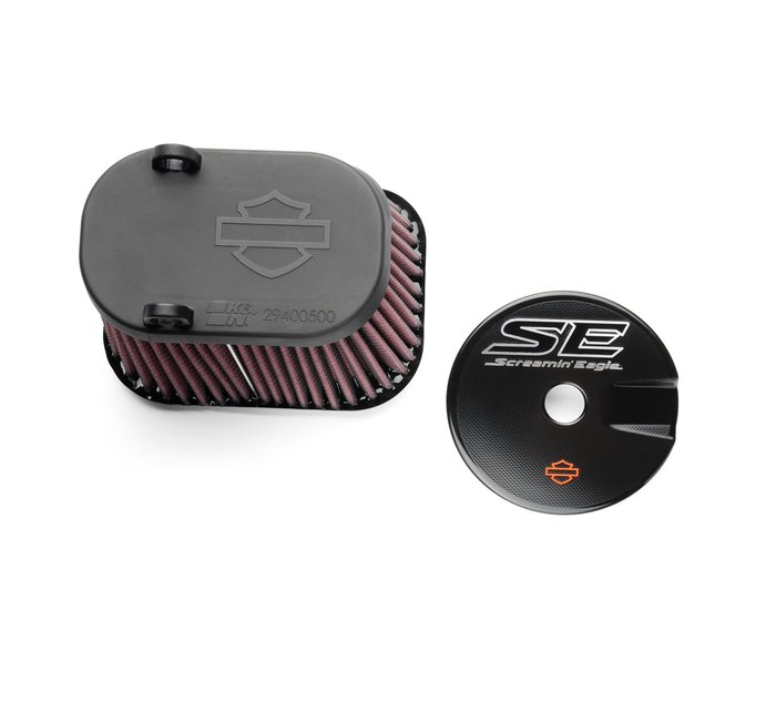 Screamin’ Eagle High-Flow Air Filter and Air Cleaner Trim = Filtro de aire Screamin' Eagle High-Flow y embellecedor 1