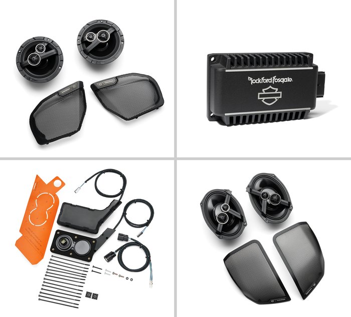 Kit complet de haut-parleurs Stage II + 4  du système audio Harley-Davidson développé en partenariat avec Rockford Fosgate 1