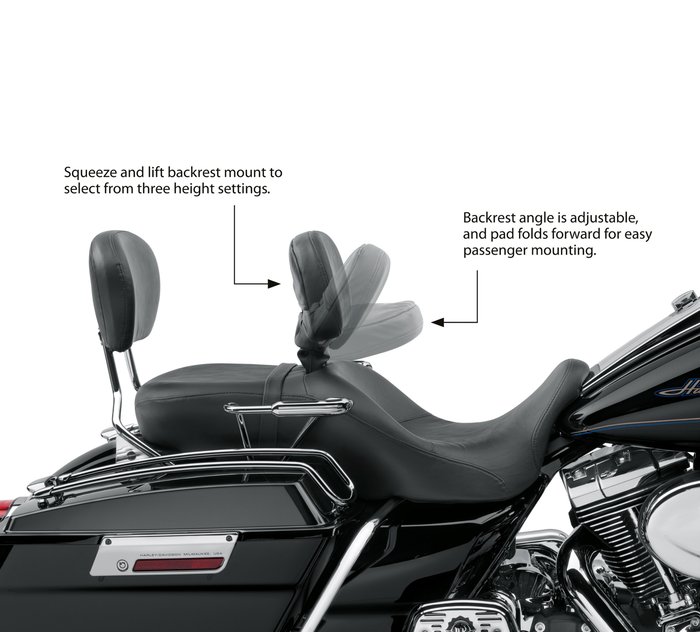 B078X3N5ZW XKMT-Adjustable Driver Rider Backrest Compatible With Harley 1988-2008 Street Glide Back Rest 