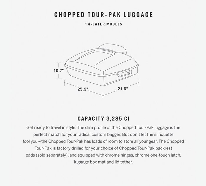 Color-Matched Chopped Tour-Pak Luggage 1