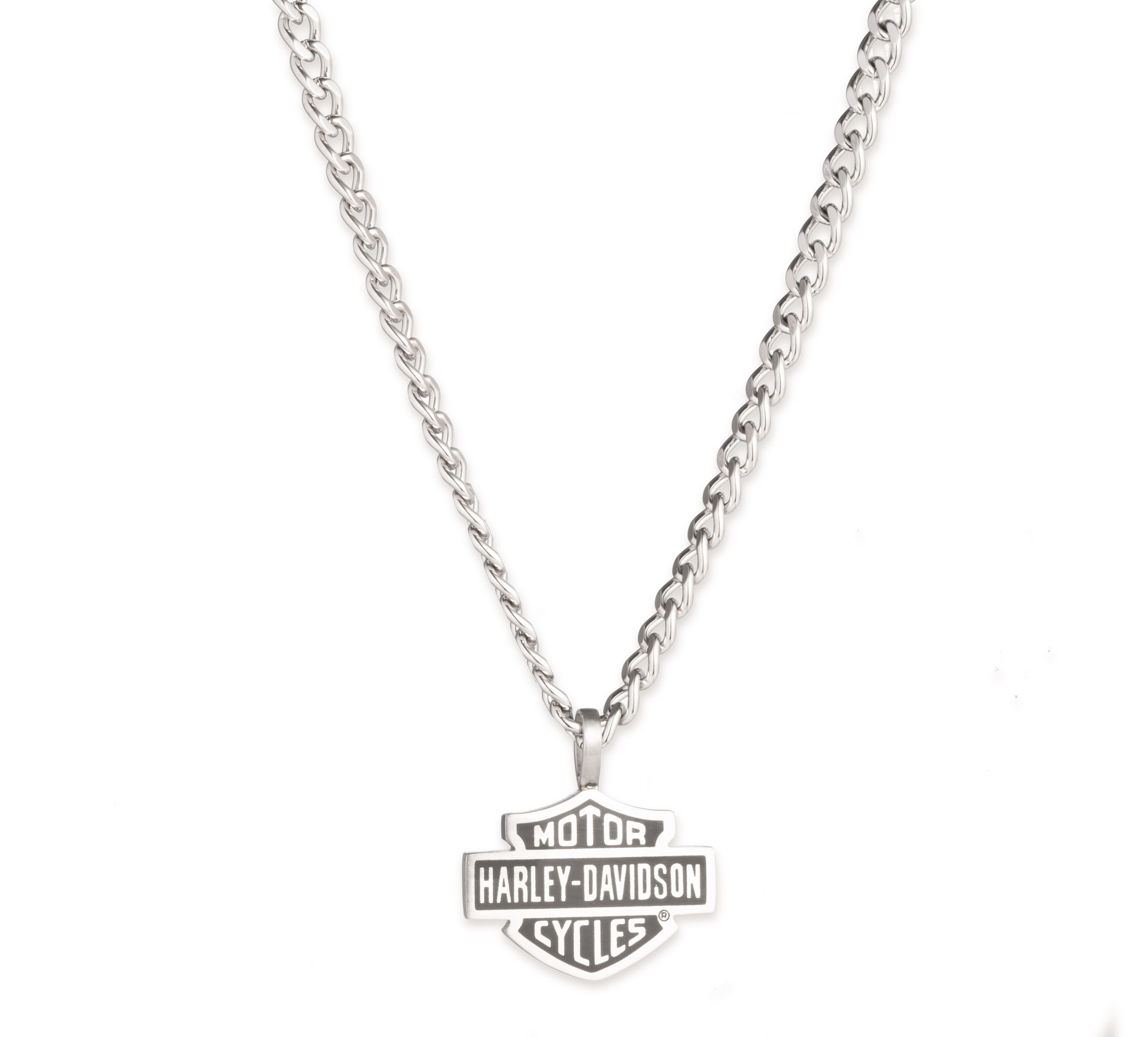 Men's 26" Bar & Shield Logo Pendant Necklace