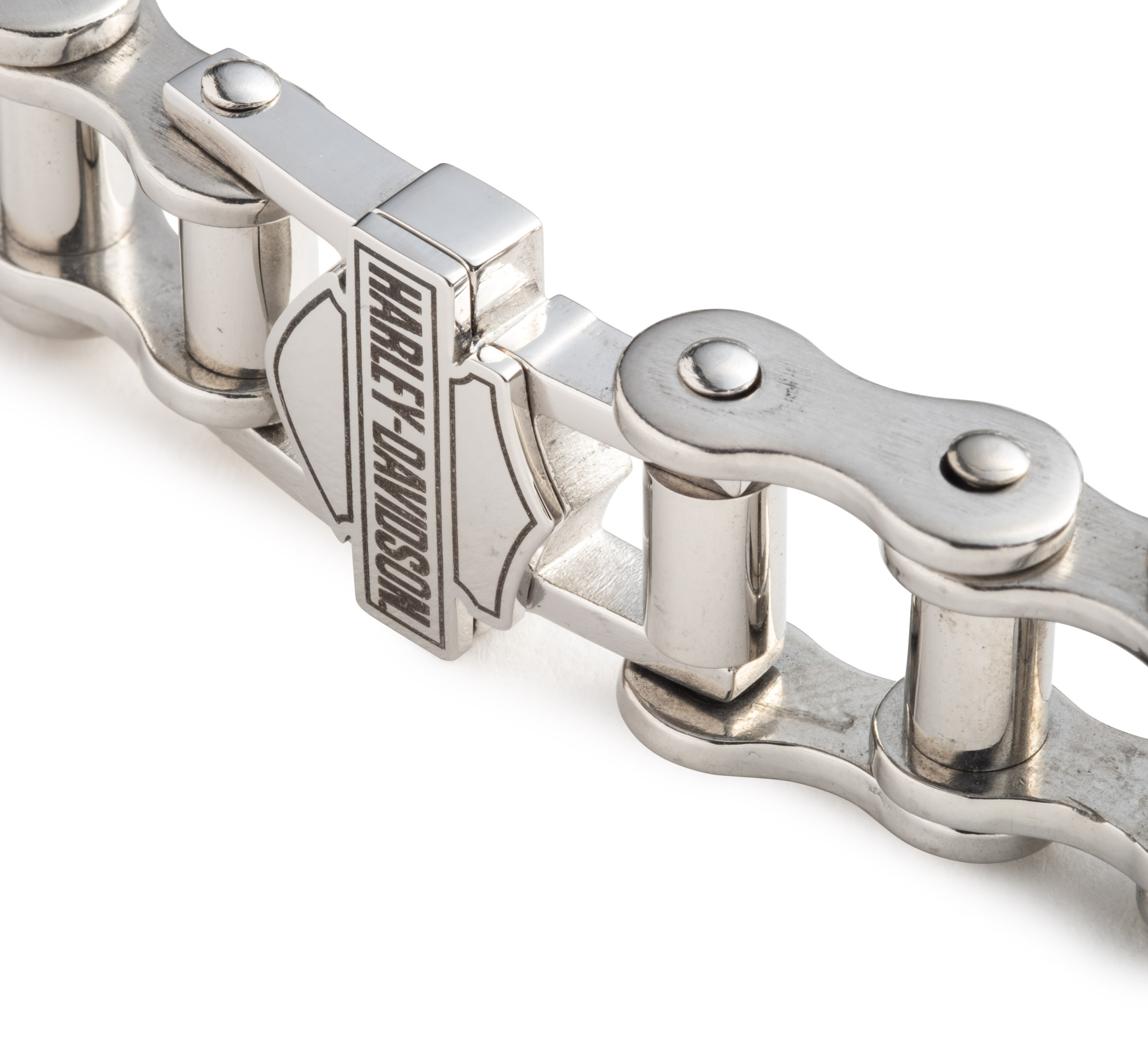 Men's 9" Bar & Shield Bike Chain Bracelet