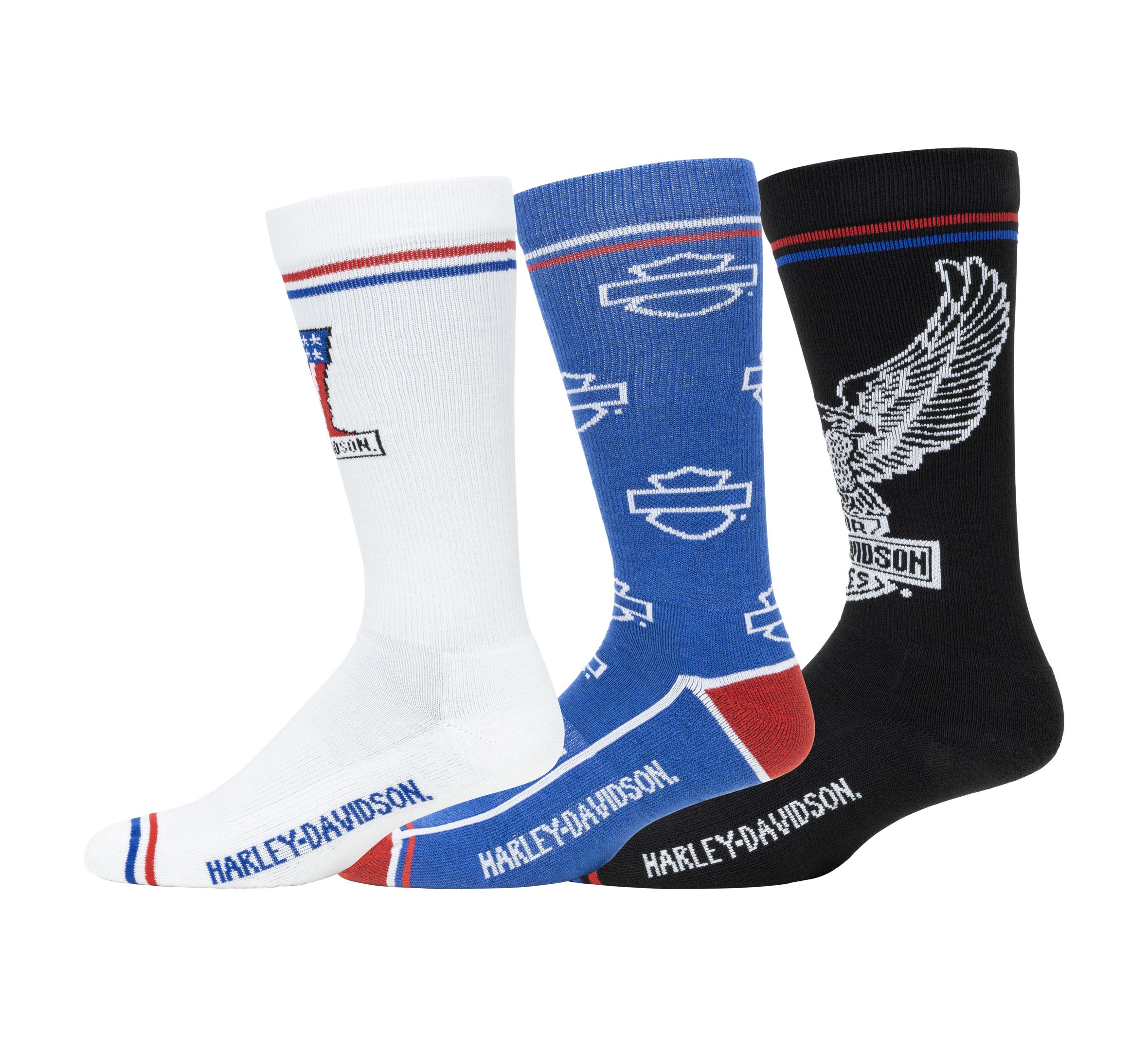 3 Pack Patriotic Logo Sock - Mid Calf