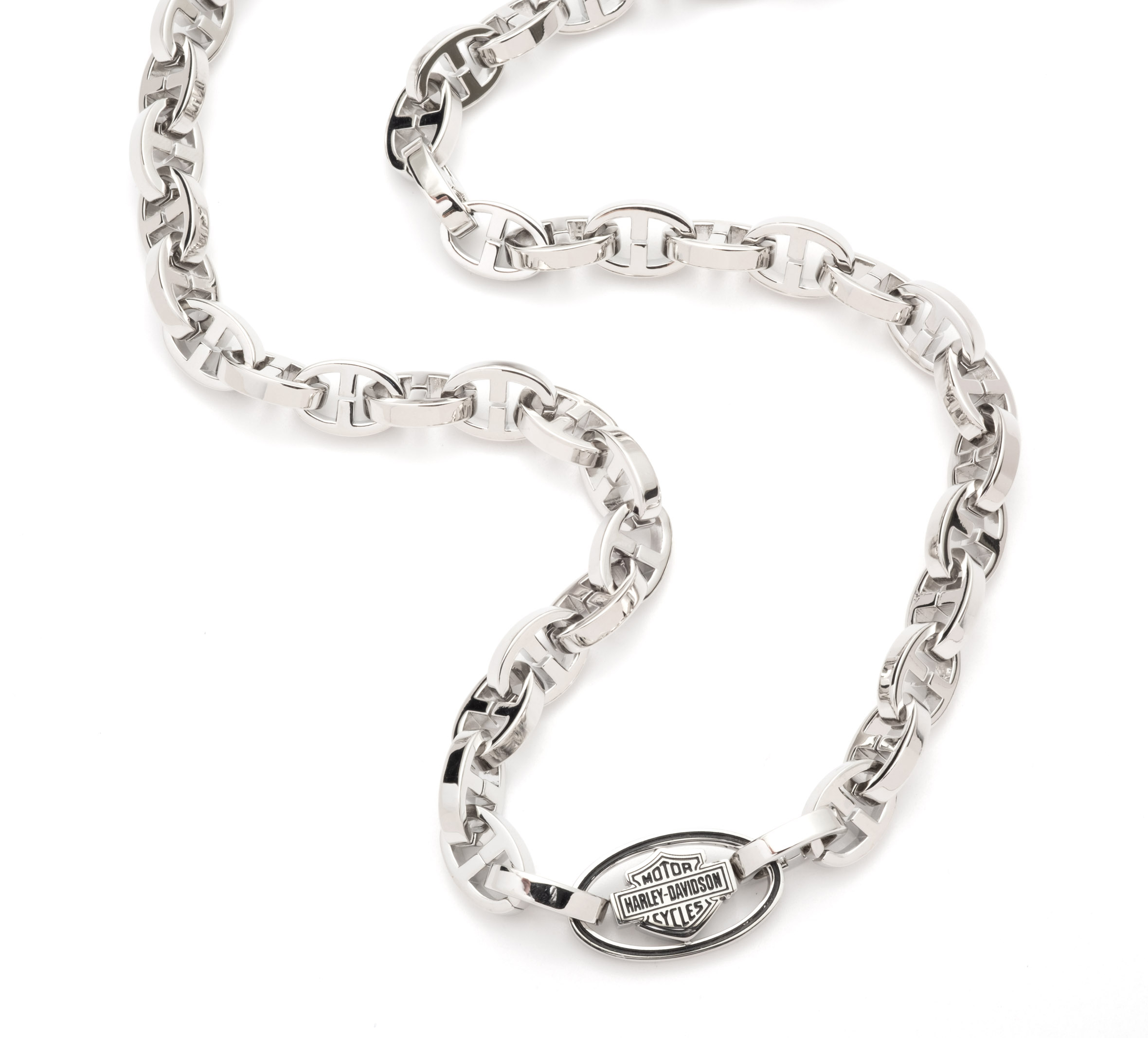 Men's 24" Bar & Shield Mariner Chain Link Necklace