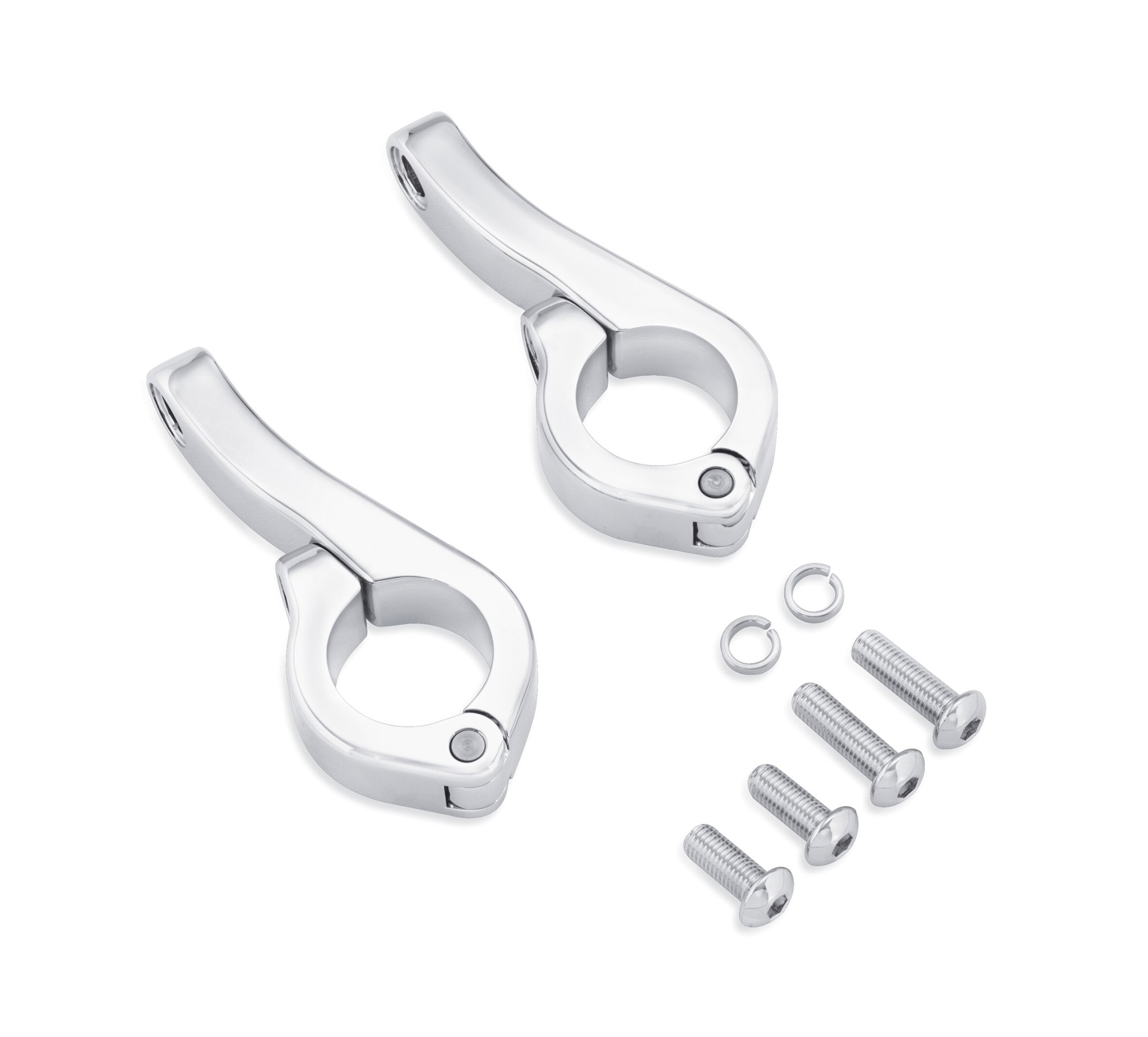 LED Fog Lamp Engine Guard Clamp Kit - Chrome