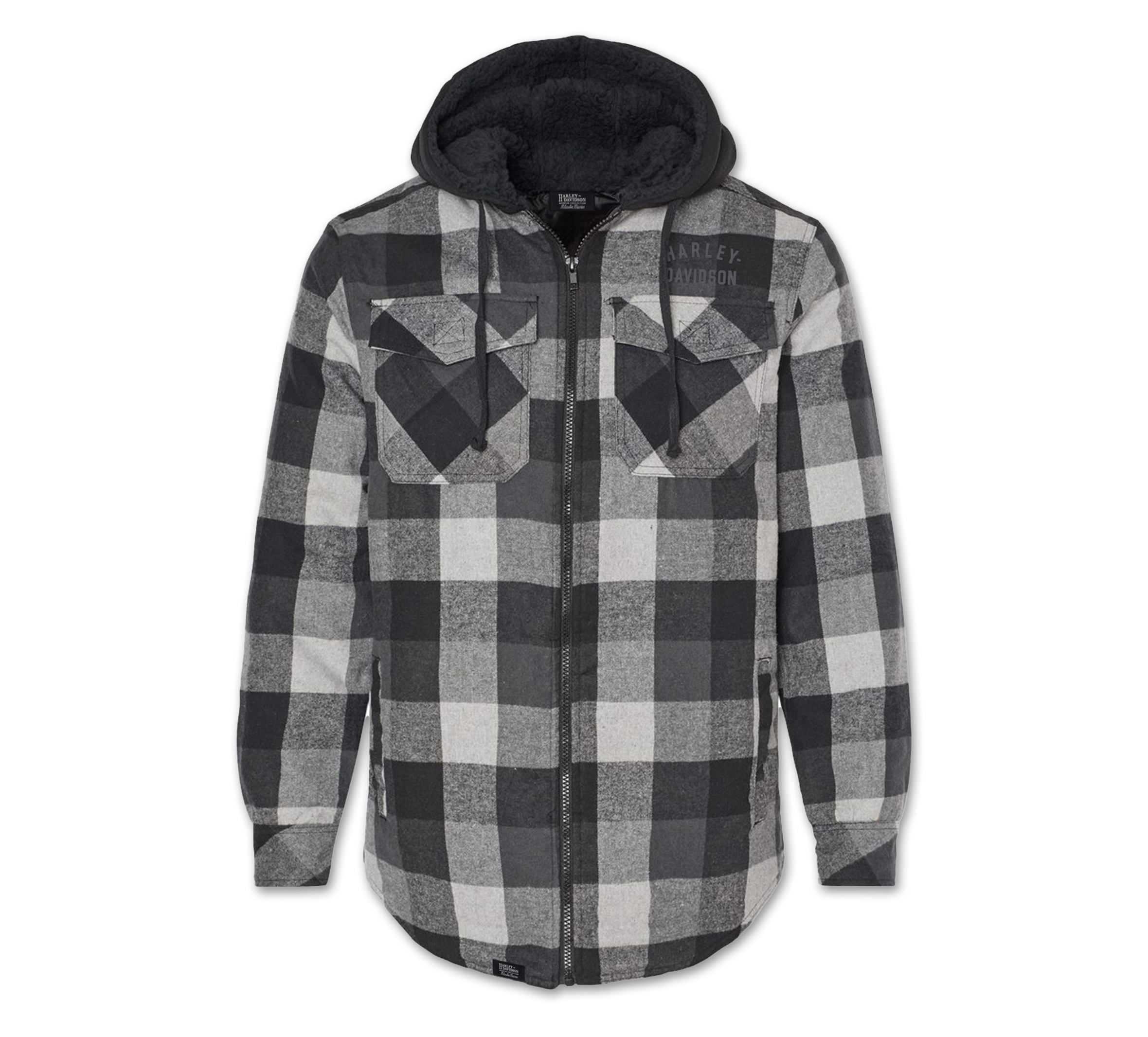 Men's H-D Race font Hooded Shirt Jacket