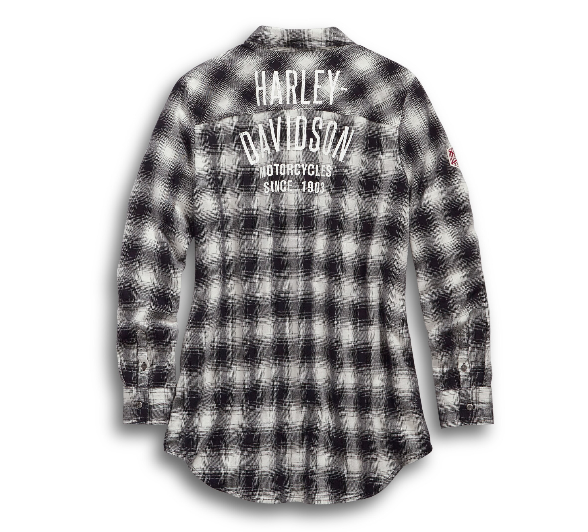 Women's Crackle Print Graphic Plaid Shirt