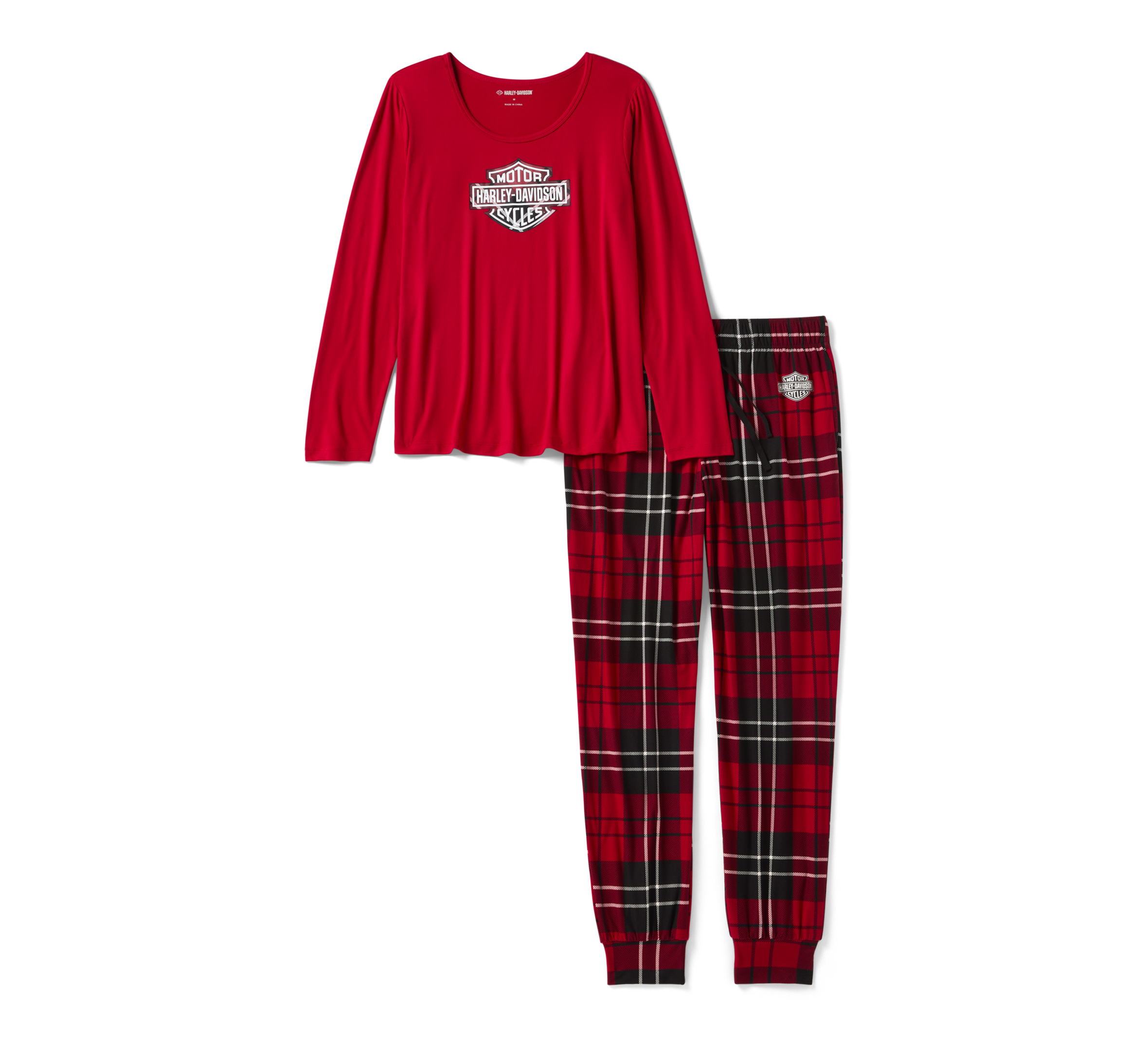 Women's Bar & Shield Plaid Pajama Set