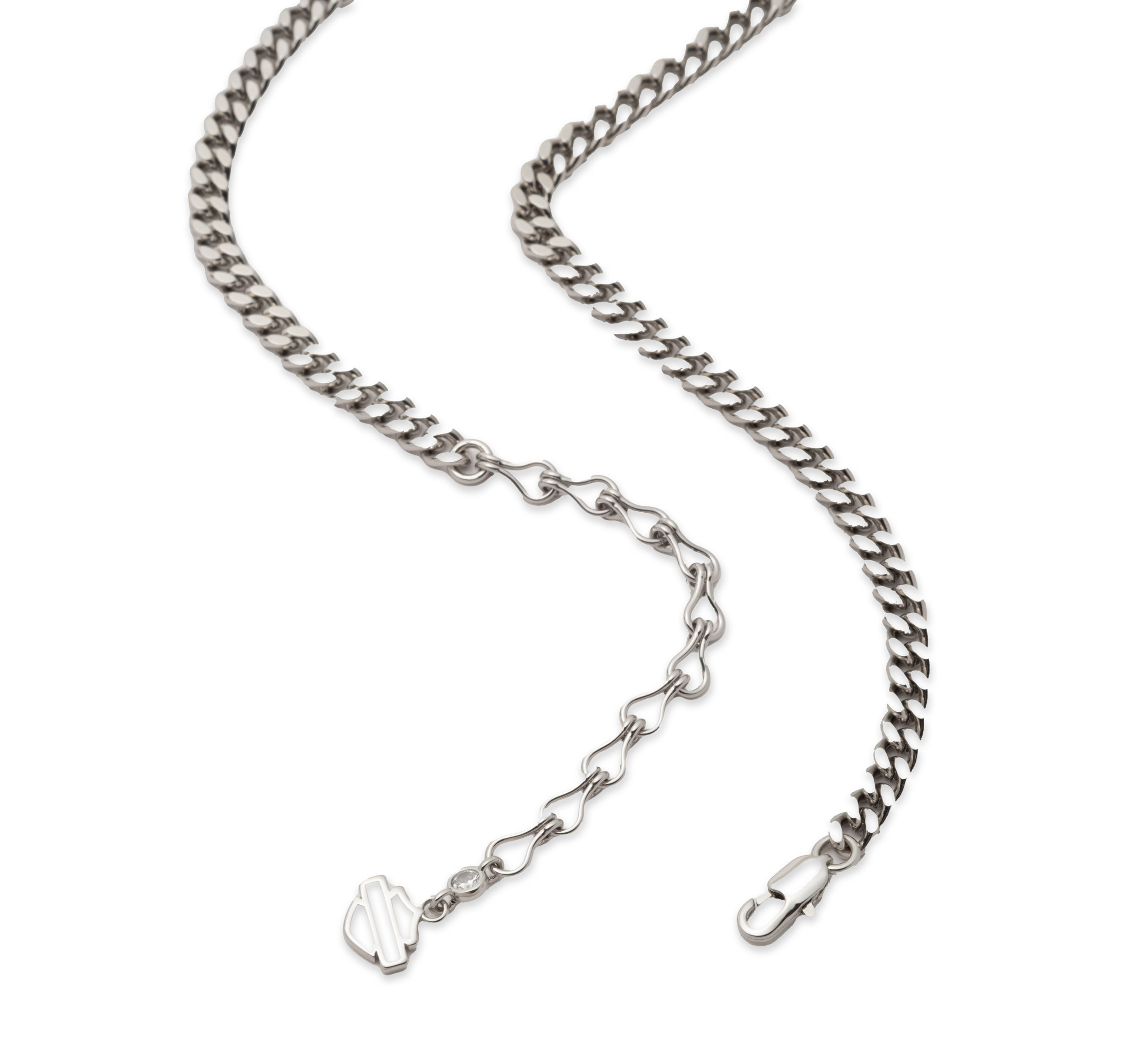 Women's 16" Winged Bar & Shield Pave Lock Pendant