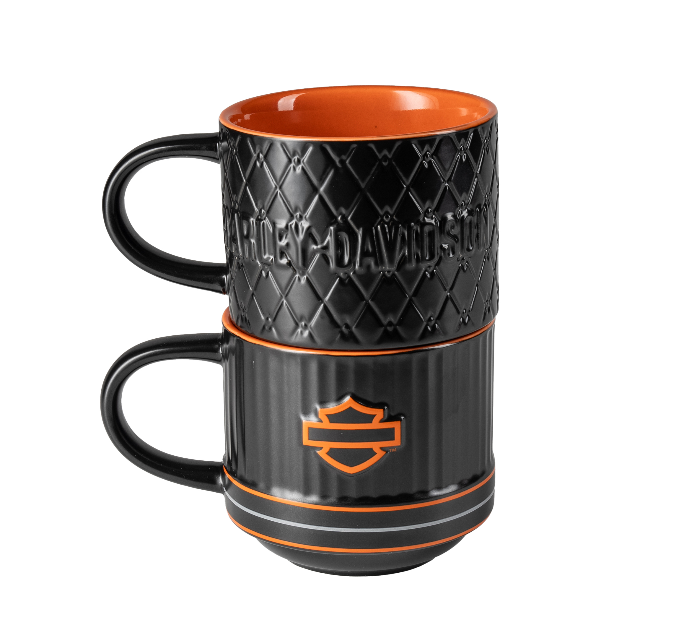 Open Bar & Shield Embossed Mug Set of 2