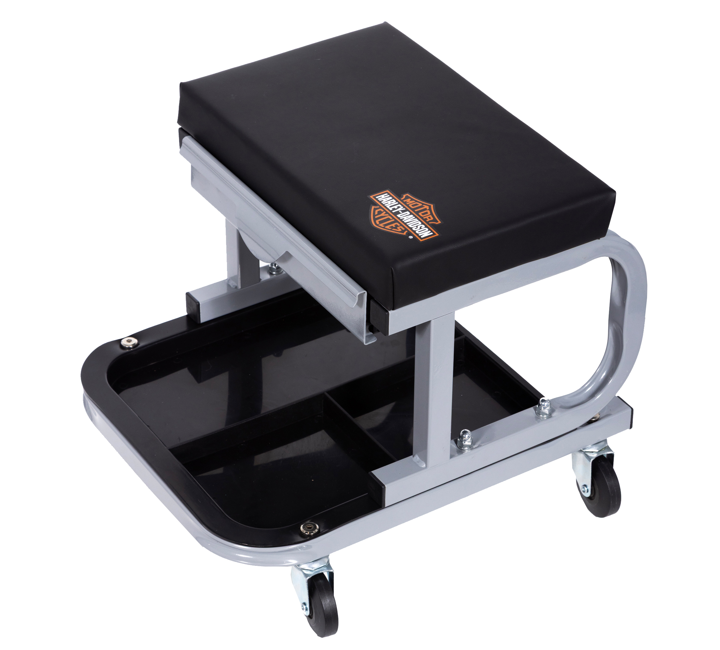 BAR & SHIELD ROLLING D-STOOL WITH DRAWER
