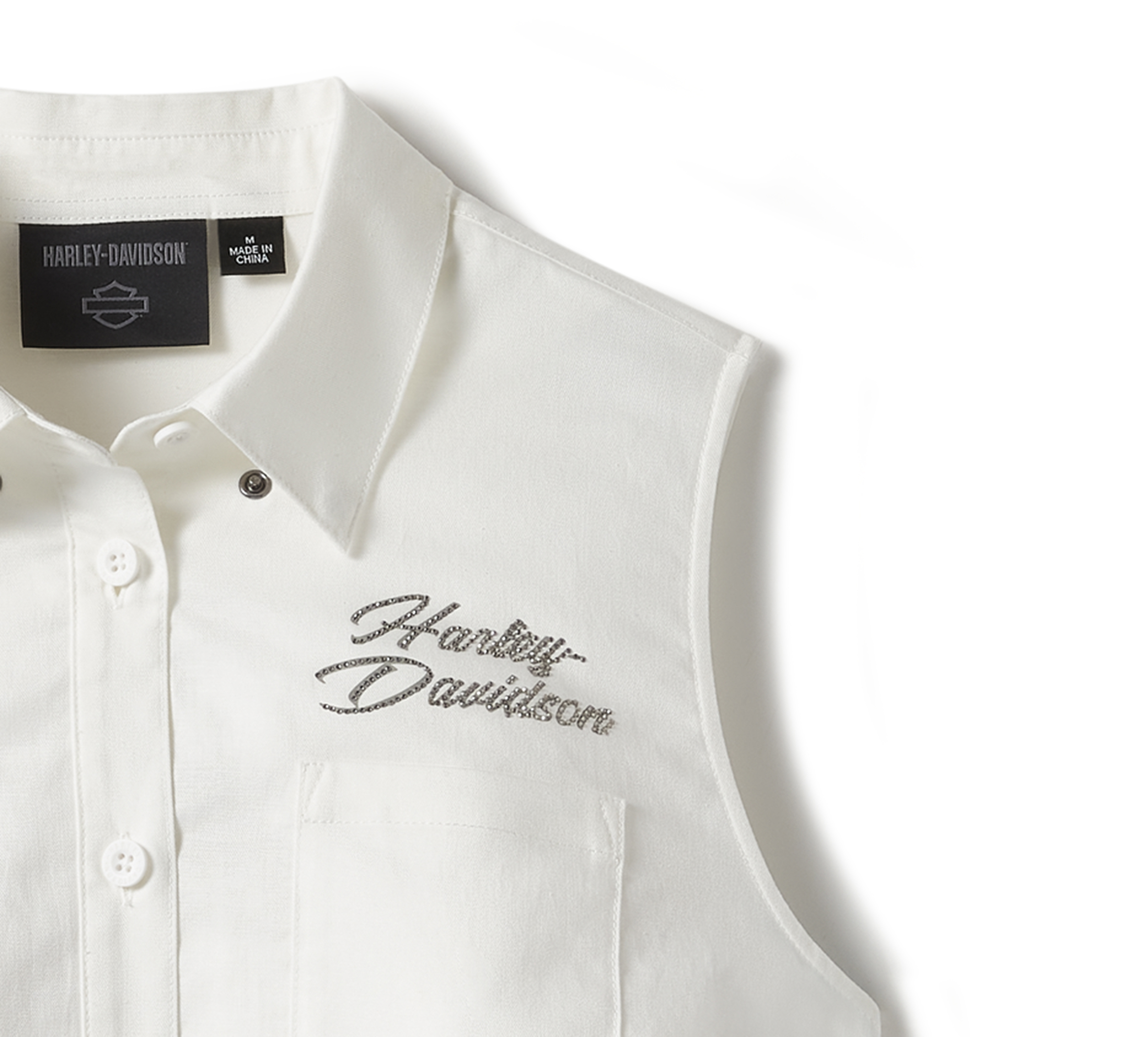 Women's Essential Bling Button Front Tank