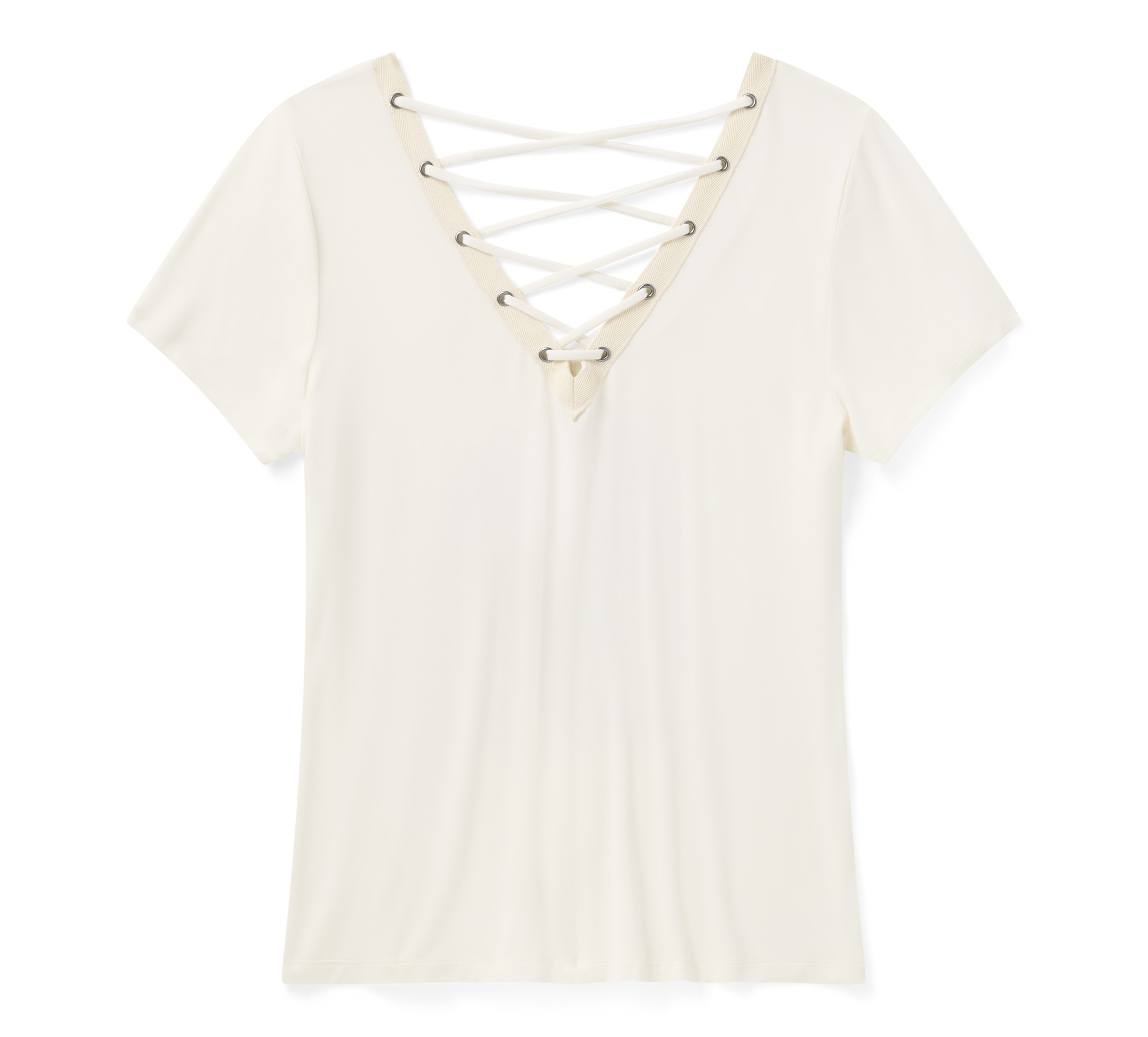 Women's Bling Sunset Ride Short Sleeve Laced Back Tee