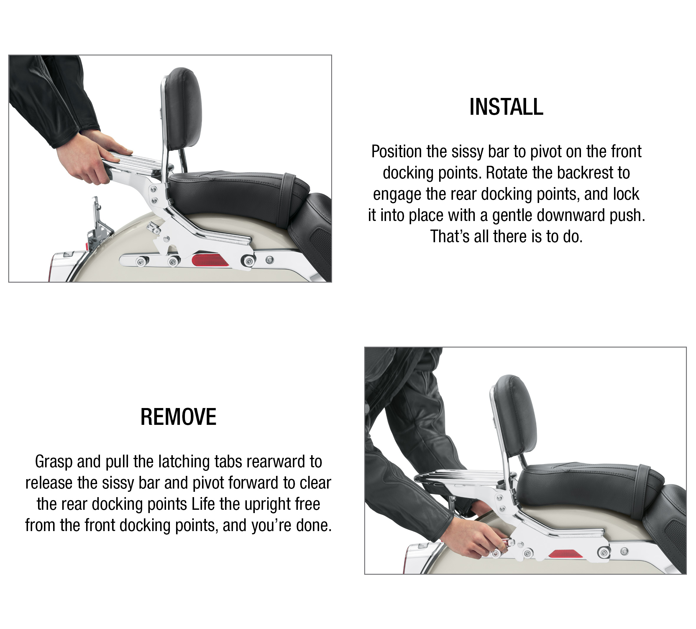 HoldFast Sissy Bar Upright - Standard Height - Chrome